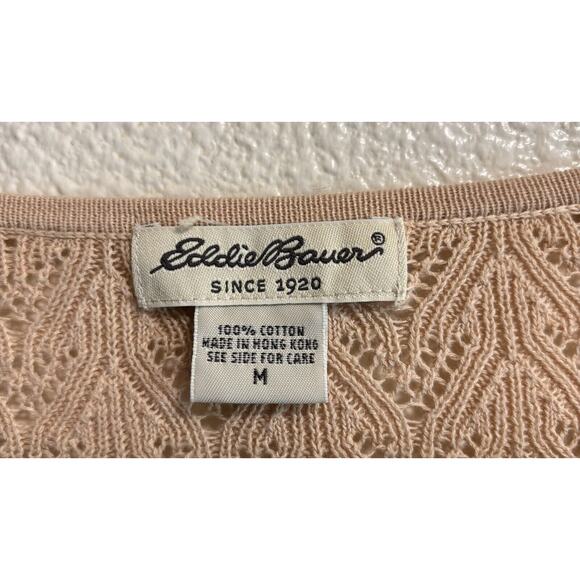 Eddie Bauer Women’s Size M Tan Long Sleeve Button Up Cardigan Granola Girl Y2K - Picture 4 of 8